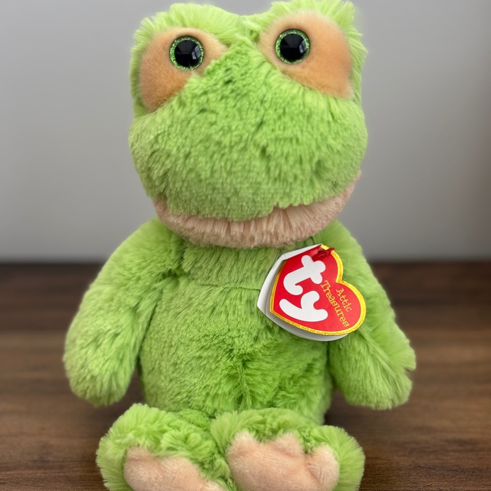NWT Rare TY Attic Treasures Beanie FLOYD Green Frog Toad Beanie Plush 2018 TAG